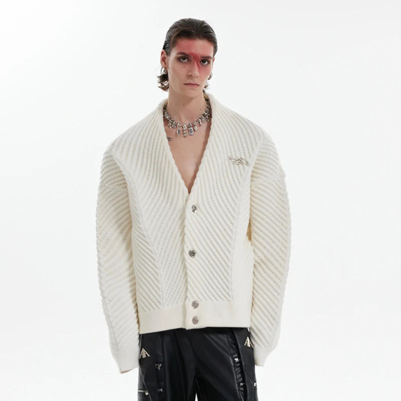 Stylish Loose-Fit Sweater with Single-Breasted Design