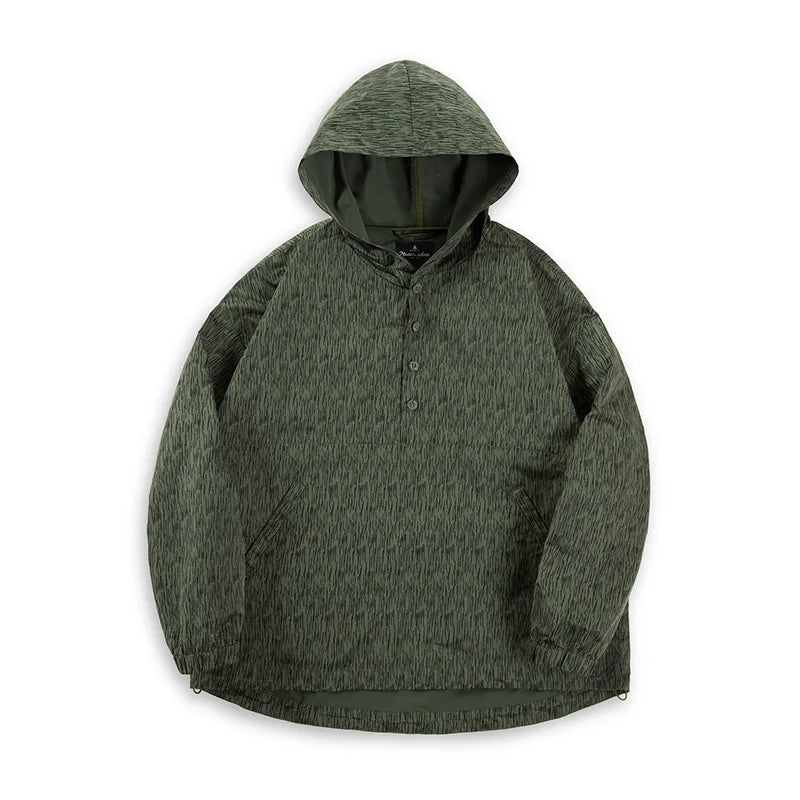 Outdoor Raindrop Camouflage Hooded Jackets for Men Spring Green Casual Camping Jacket Tactical Outerwears